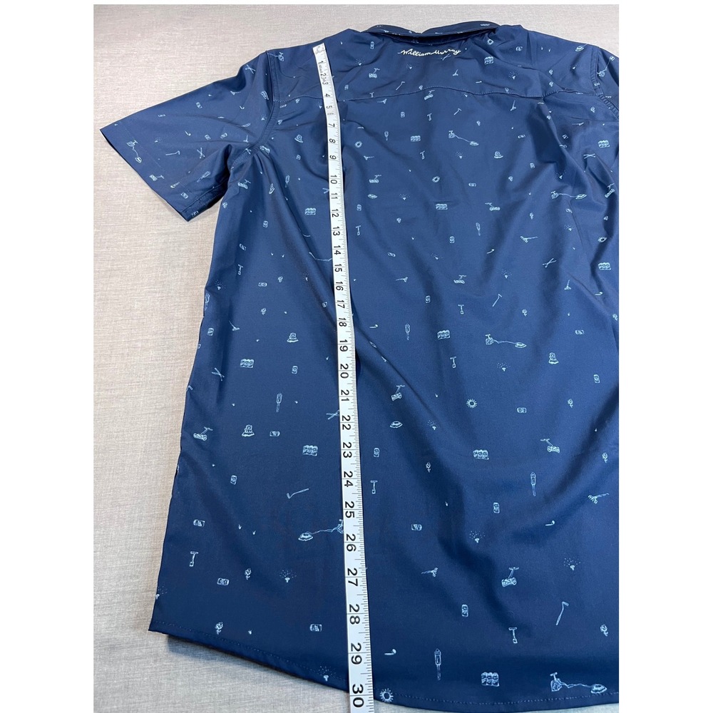 William Murray Golf Mens Navy Blue Golf Icon Print Short Sleeve Button Down M - Picture 4 of 15